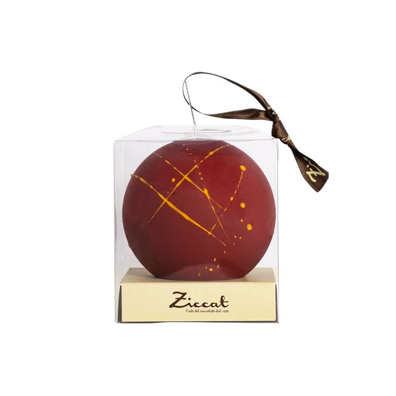 Boule de Noël rouge au chocolat noir