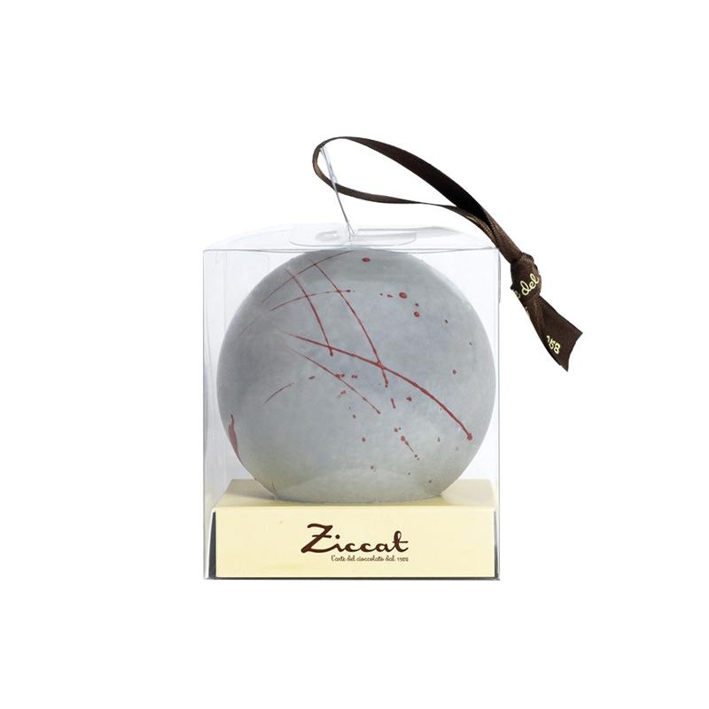 Boule de Noël argentée au chocolat noir