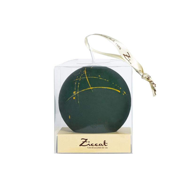 Boule de Noël verte au chocolat noir