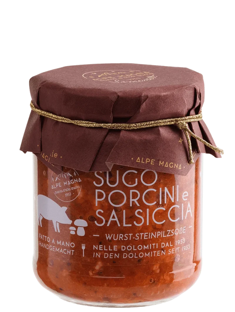 Sauce avec cèpes et saucisse