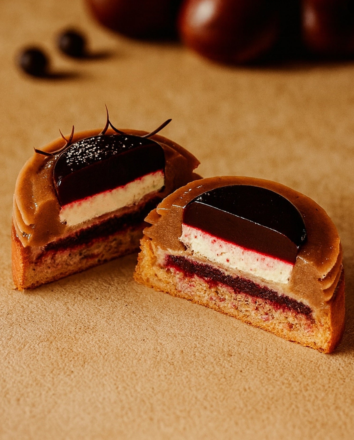Tartelette marron cassis